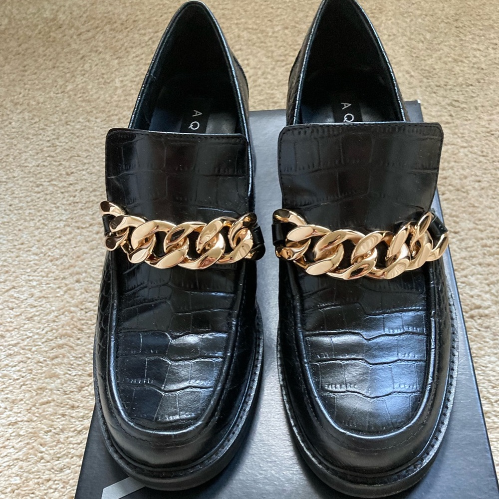 Aqua Croc Embossed Loafers
